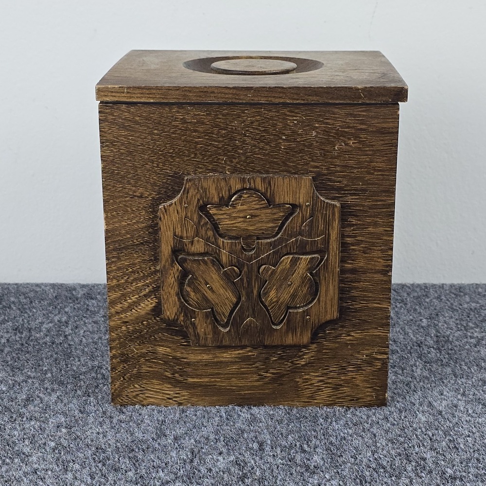 Vintage 1977 Sears Roebuck Nesting Kitchen Canister Set Wood Floral Inlay Japan - Picture 7 of 10